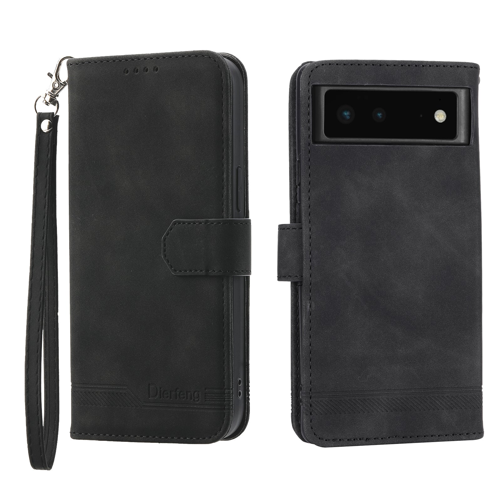 DIERFENG DF-03 Anti-scratch Leather Phone Case for Google Pixel 6 Lines Imprinted Anti-shock Flip Cell Phone Cover Stand Wallet DIERFENG DF-03 Anti-scratch Leather Phone Case for Google Pixel 6 Lines Imprinted Anti-shock Flip Cell Phone Cover Stand Wallet